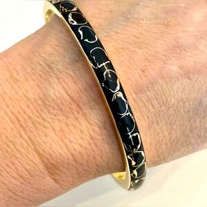 Vintage Modernist Cloisonné Bangle Bracelet